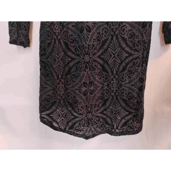 Ariat Womens Small S Sexy Black Velvet Sheer Dressy Tunic High Low Top Shirt - Picture 10 of 10